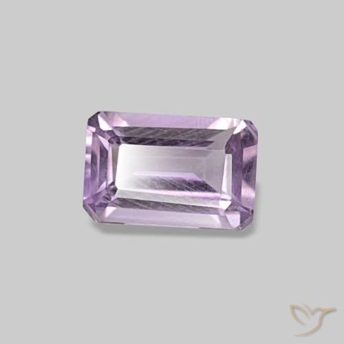 Amatista Medium Light-Violet natural de 0.51 ct, corte esmeralda, VS