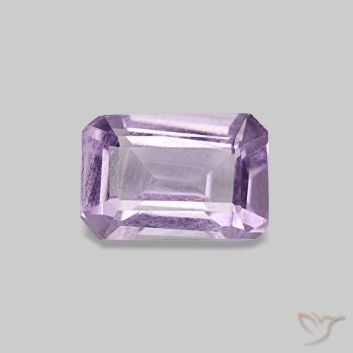 Amatista violeta natural de 0,49 ct, corte esmeralda, VS