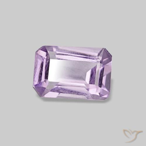 Amatista violeta natural de 0,49 ct, corte esmeralda, VS