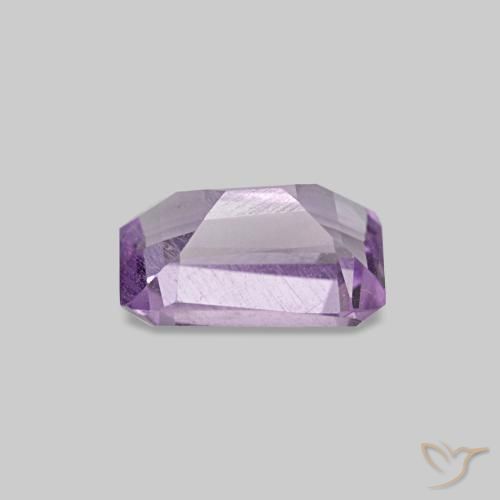 Amatista violeta natural de 0,49 ct, corte esmeralda, VS