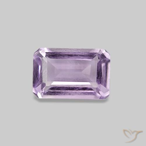 Amatista Medium Light-Violet natural de 0.52 ct, corte esmeralda, VS