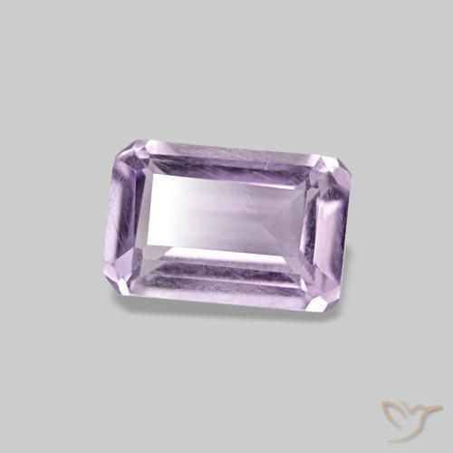 Amatista Medium Light-Violet natural de 0.52 ct, corte esmeralda, VS
