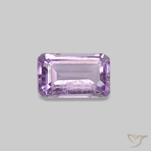 Amatista violeta natural de 0,30 ct, corte esmeralda, VS