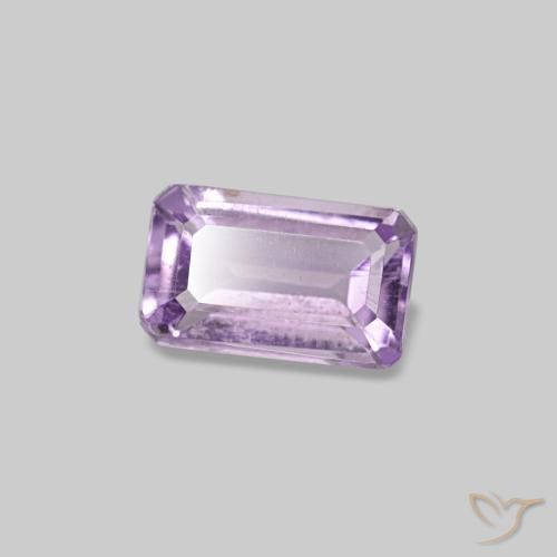 Amatista violeta natural de 0,30 ct, corte esmeralda, VS