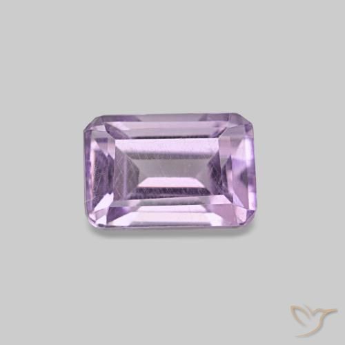 Amatista violeta natural de 0,62 ct, corte esmeralda, VS