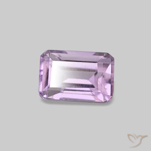 Amatista violeta natural de 0,62 ct, corte esmeralda, VS