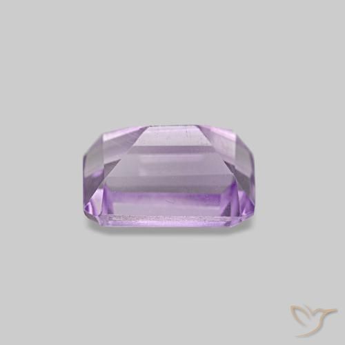 Amatista violeta natural de 0,62 ct, corte esmeralda, VS