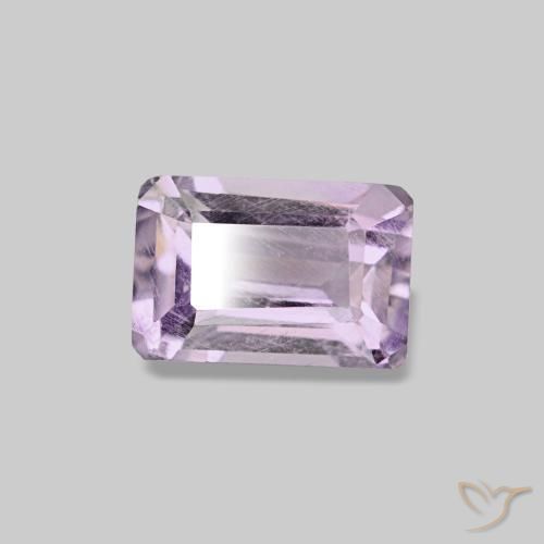 Amatista violeta natural de 0,66 ct, corte esmeralda, VS-SI