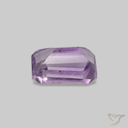 Amatista violeta natural de 0,66 ct, corte esmeralda, VS-SI