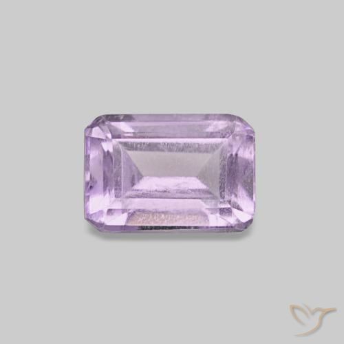 Amatista violeta medio natural de 0,50 ct, corte esmeralda, VS-SI