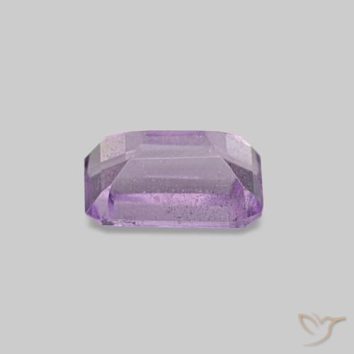 Amatista violeta medio natural de 0,50 ct, corte esmeralda, VS-SI