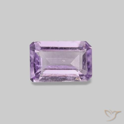 Amatista violeta de 0,46 ct, corte esmeralda, VS-SI