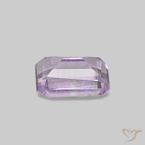 Amatista violeta natural de 0,63 ct, corte esmeralda, VS-SI