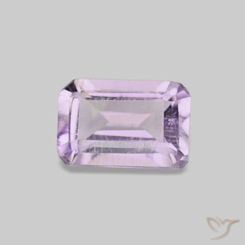 Amatista violeta natural de 0,51 ct, corte esmeralda, VS