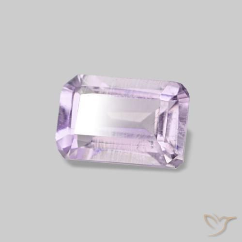 Amatista violeta natural de 0,51 ct, corte esmeralda, VS