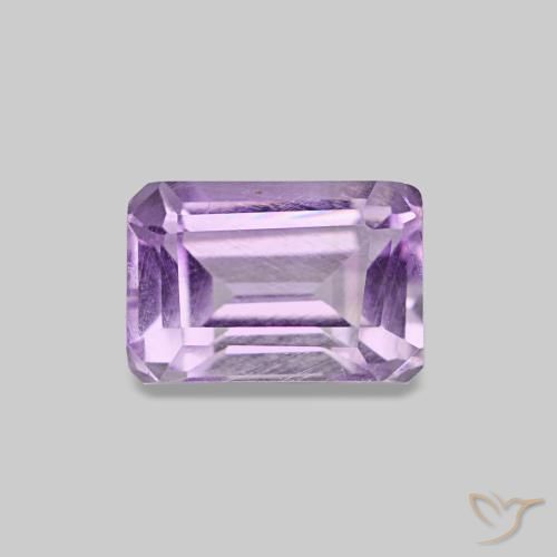 Amatista violeta de 0,67 ct, corte esmeralda, VS
