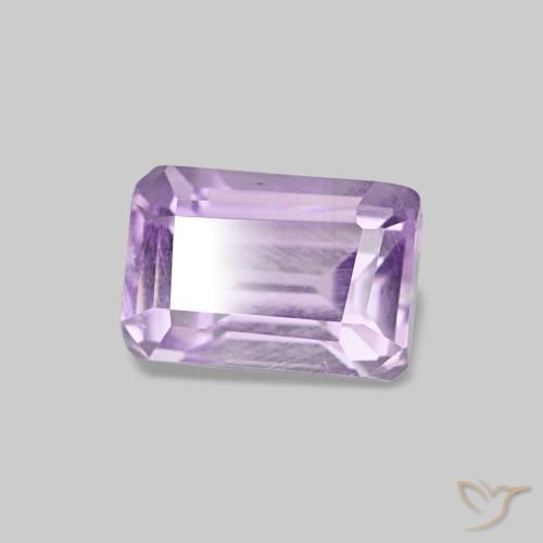 Amatista violeta natural de 0,67 ct, corte esmeralda, VS