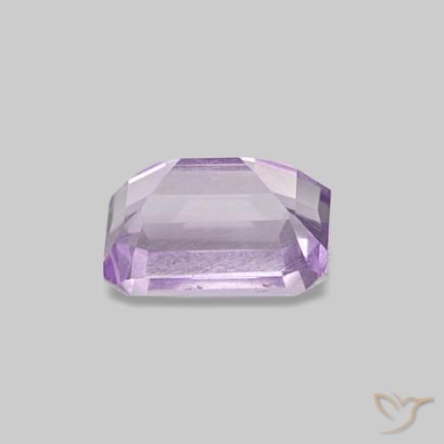 Amatista violeta natural de 0,67 ct, corte esmeralda, VS