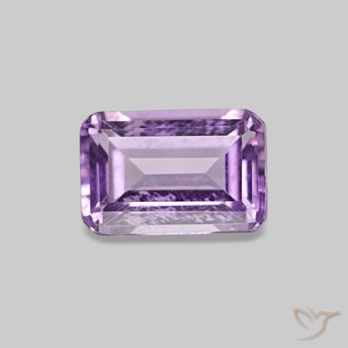 Amatista Violeta oscuro natural de 0.54 ct, corte esmeralda, VS