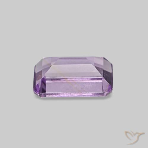 Amatista Violeta oscuro natural de 0.54 ct, corte esmeralda, VS