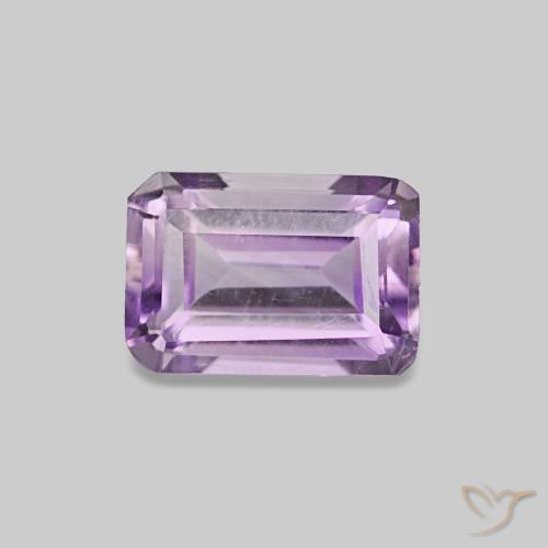 Amatista violeta de 0,58 ct, corte esmeralda, VS