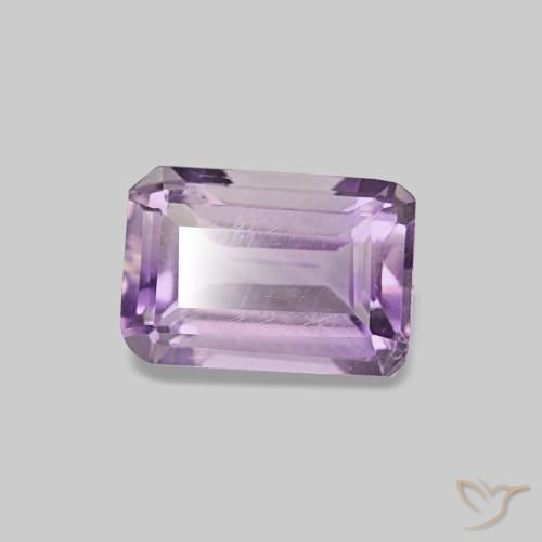 Amatista violeta natural de 0,58 ct, corte esmeralda, VS