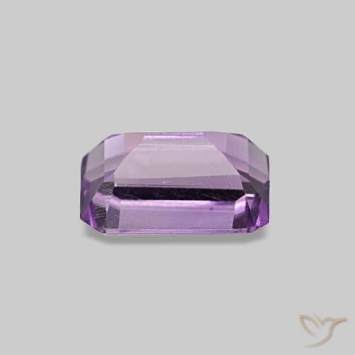 Amatista violeta natural de 0,58 ct, corte esmeralda, VS