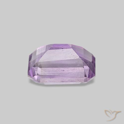 Amatista Violeta medio natural de 0.60 ct, corte esmeralda, VS