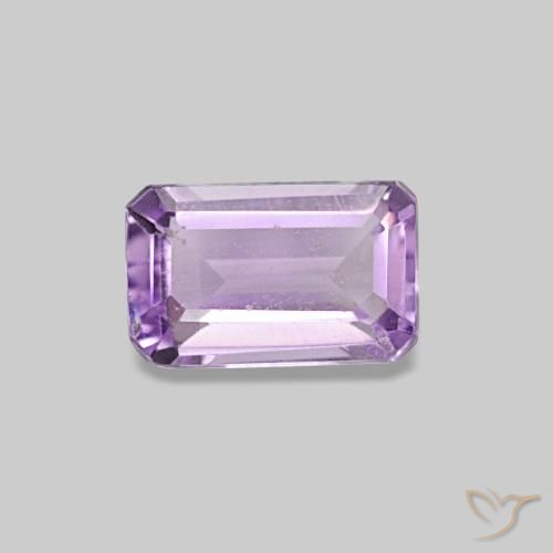 Amatista violeta de 0,32 ct, corte esmeralda, VS