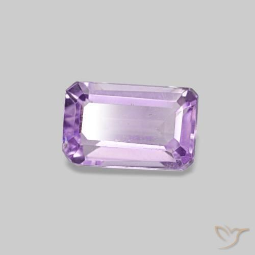 Amatista violeta natural de 0,32 ct, corte esmeralda, VS