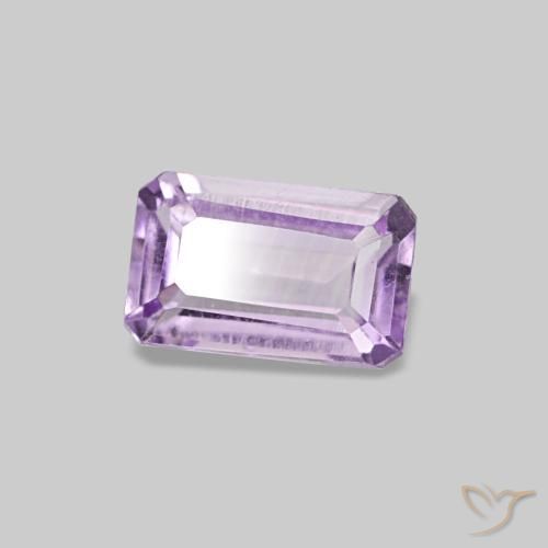 Amatista violeta natural de 0,28 ct, corte esmeralda, VS-SI