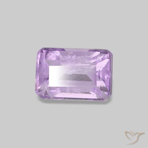 Amatista violeta natural de 0,62 ct, corte esmeralda, VS-SI