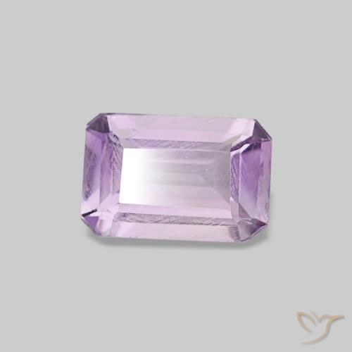 Amatista violeta natural de 0,44 ct, corte esmeralda, VS-SI