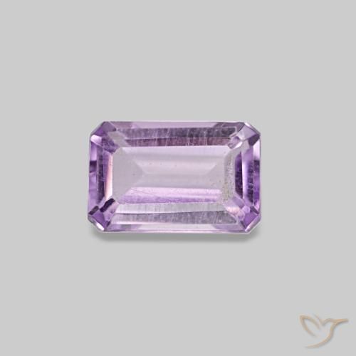 Amatista violeta natural de 0,33 ct, corte esmeralda, VS-SI
