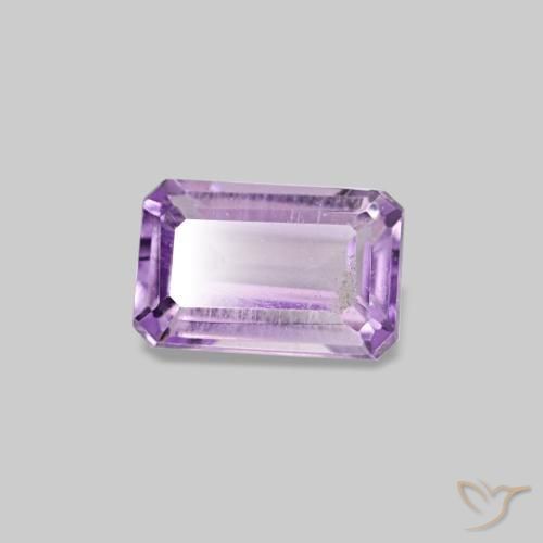 Amatista violeta natural de 0,33 ct, corte esmeralda, VS-SI