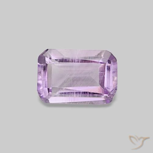 Amatista violeta natural de 0,44 ct, corte esmeralda, SI