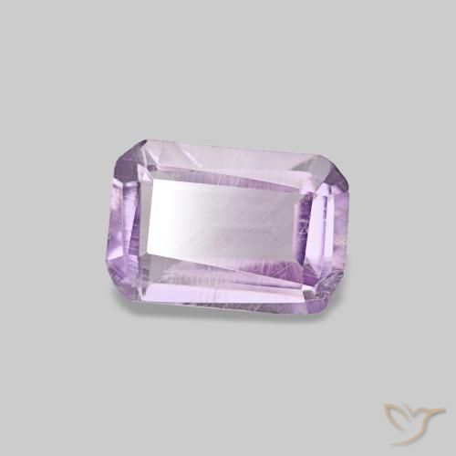 Amatista violeta natural de 0,44 ct, corte esmeralda, SI