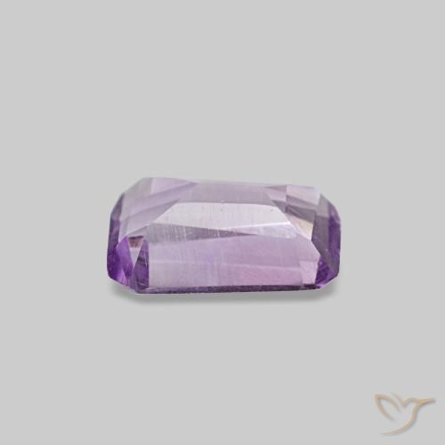 Amatista violeta natural de 0,44 ct, corte esmeralda, SI
