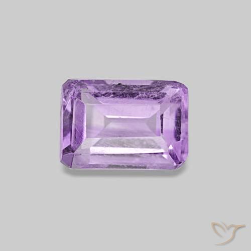 Amatista violeta de 0,52 ct, corte esmeralda, VS-SI