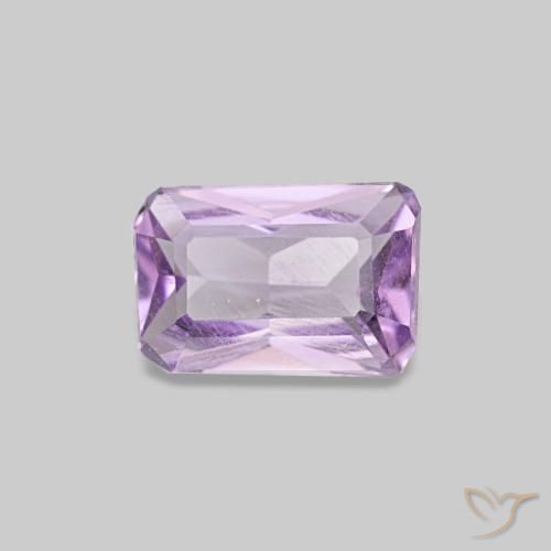 Amatista violeta natural de 0,42 ct, corte esmeralda, VS