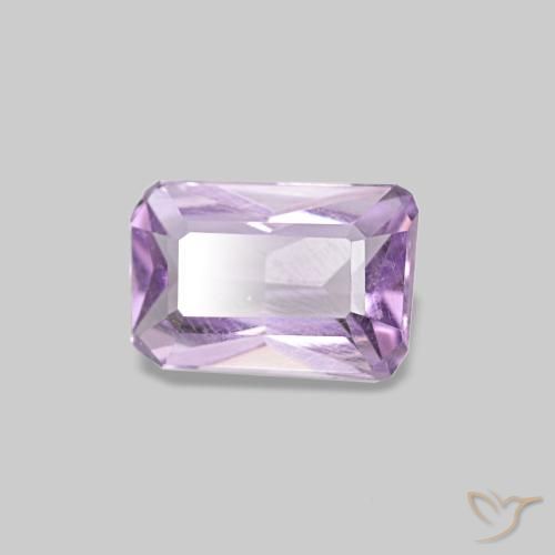 Amatista violeta natural de 0,42 ct, corte esmeralda, VS