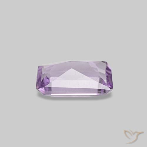 Amatista violeta natural de 0,42 ct, corte esmeralda, VS