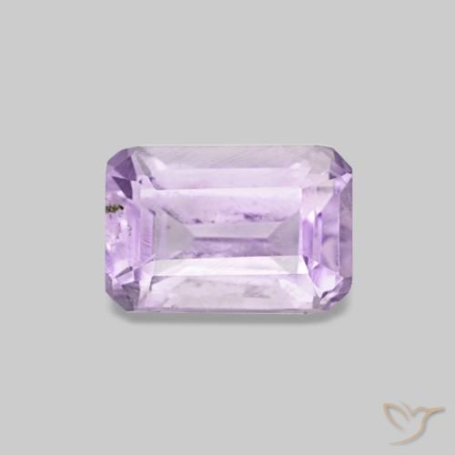 Amatista violeta natural de 0,60 ct, corte esmeralda, VS-SI