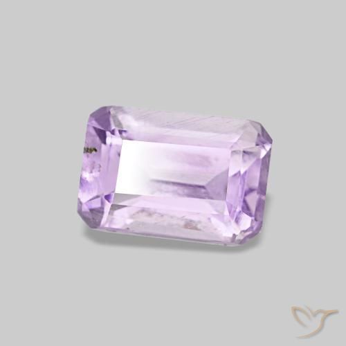 Amatista violeta natural de 0,60 ct, corte esmeralda, VS-SI