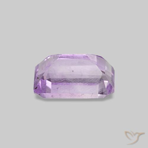 Amatista violeta natural de 0,60 ct, corte esmeralda, VS-SI