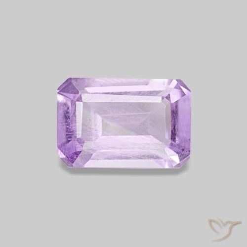 Amatista violeta natural de 0,52 ct, corte esmeralda, VS-SI