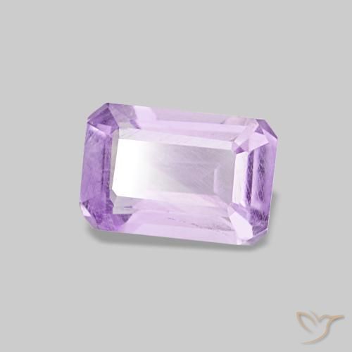 Amatista violeta natural de 0,52 ct, corte esmeralda, VS-SI