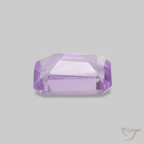 Amatista violeta natural de 0,52 ct, corte esmeralda, VS-SI