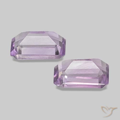 Gemas de amatista violeta rosado claro natural de 1,10 ct, corte esmeralda, VS