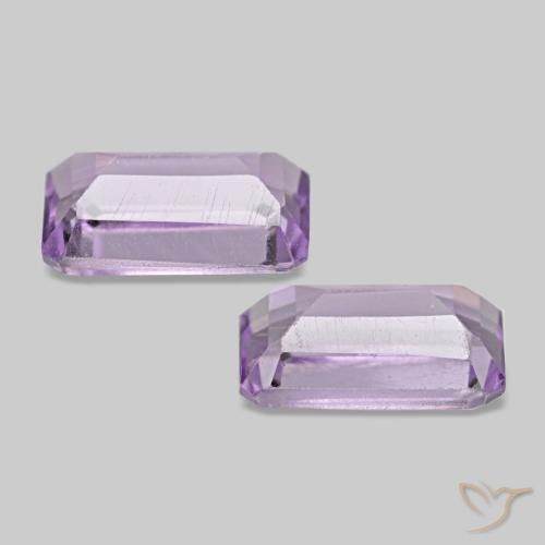 Gemas de amatista violeta rosado natural de 0,60 ct, corte esmeralda, VS